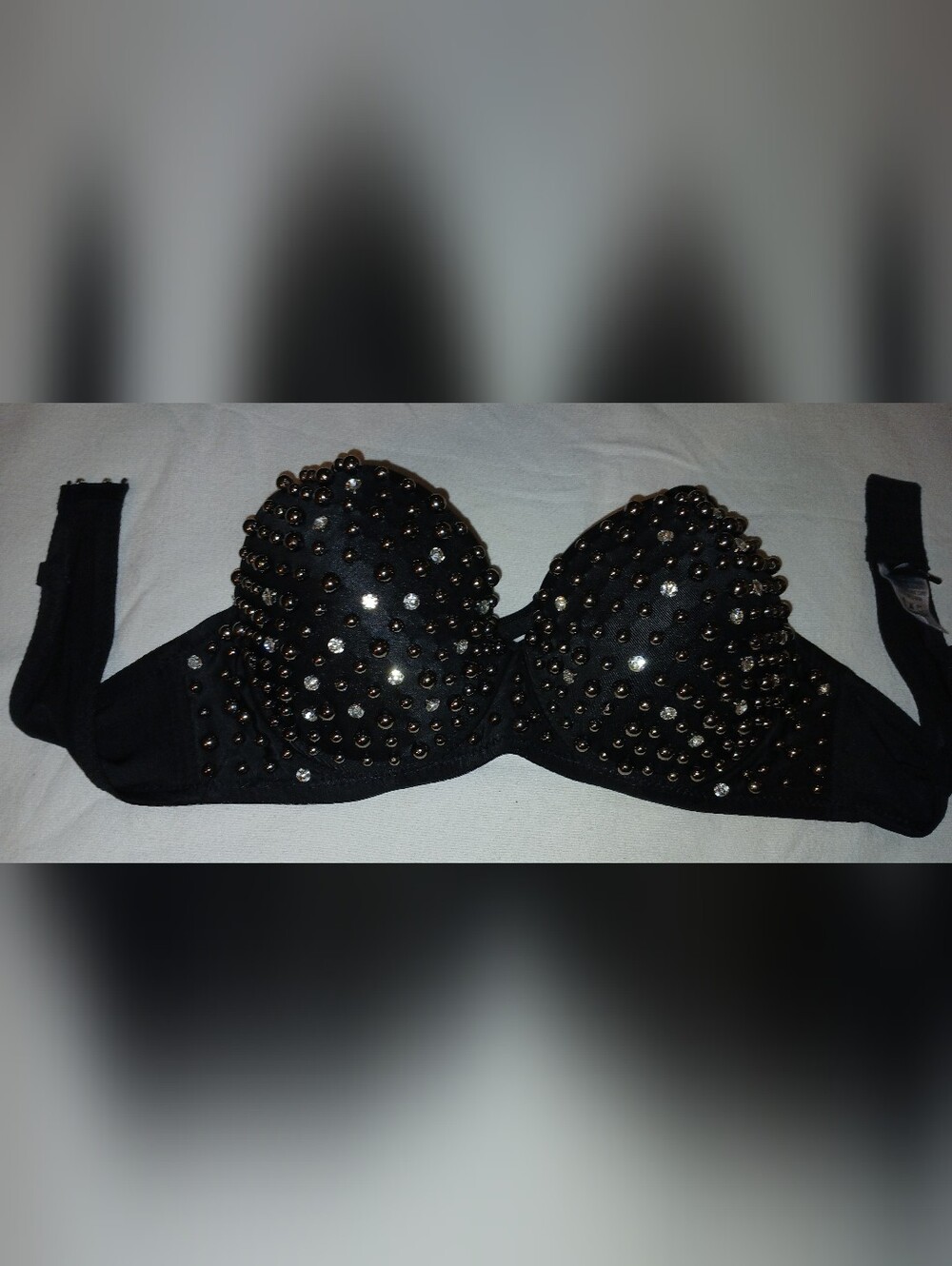 Pre-loved Hype Black Studded Push-Up Bra.